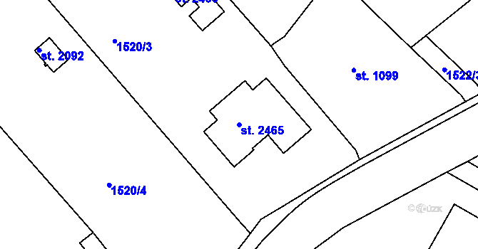 Parcela st. 2465 v KÚ Chlumec nad Cidlinou, Katastrální mapa