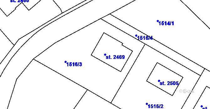 Parcela st. 2469 v KÚ Chlumec nad Cidlinou, Katastrální mapa