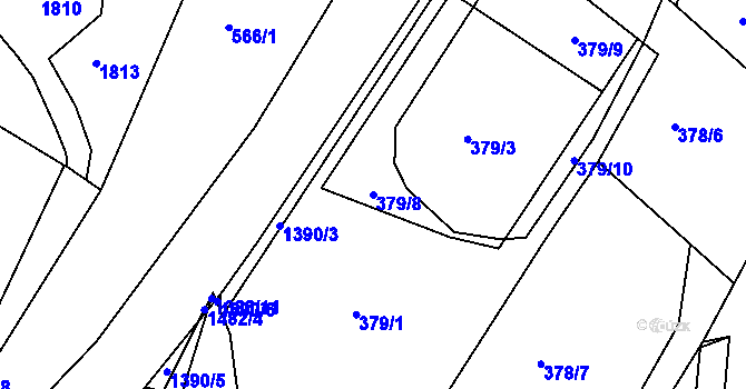 Parcela st. 379/8 v KÚ Chlumec nad Cidlinou, Katastrální mapa