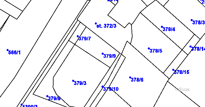 Parcela st. 379/9 v KÚ Chlumec nad Cidlinou, Katastrální mapa