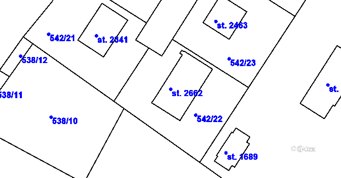 Parcela st. 2662 v KÚ Chlumec nad Cidlinou, Katastrální mapa