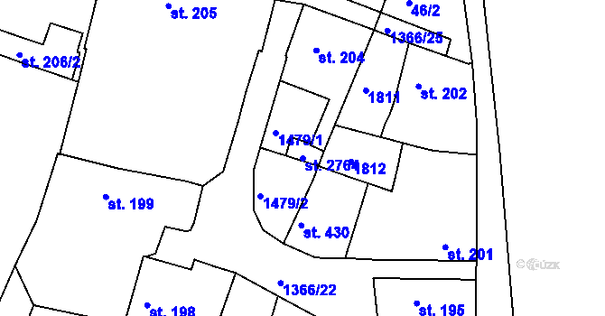 Parcela st. 2764 v KÚ Chlumec nad Cidlinou, Katastrální mapa