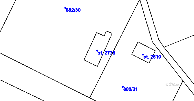 Parcela st. 2776 v KÚ Chlumec nad Cidlinou, Katastrální mapa