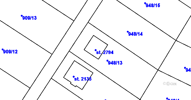 Parcela st. 2794 v KÚ Chlumec nad Cidlinou, Katastrální mapa