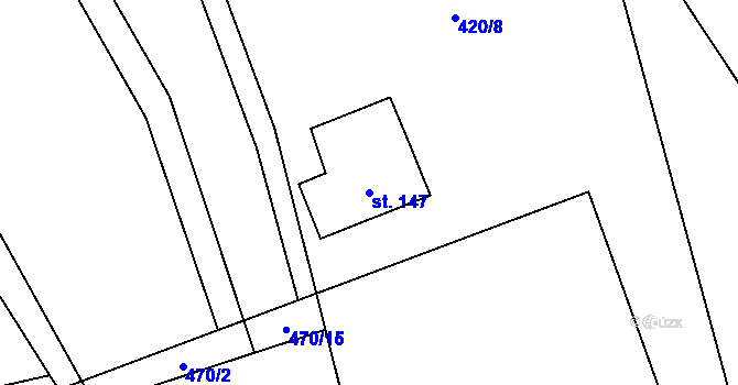 Parcela st. 147 v KÚ Chlumek, Katastrální mapa