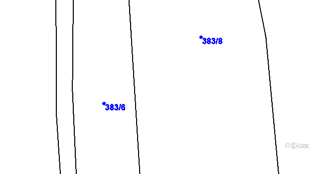 Parcela st. 383/7 v KÚ Chlumek, Katastrální mapa