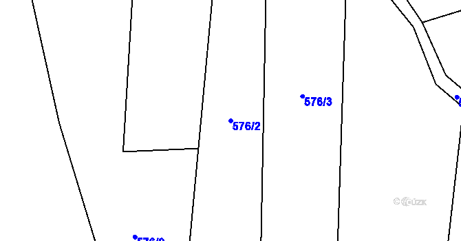 Parcela st. 576/2 v KÚ Chlumek, Katastrální mapa