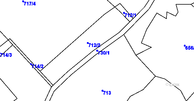 Parcela st. 730/1 v KÚ Chlumek, Katastrální mapa