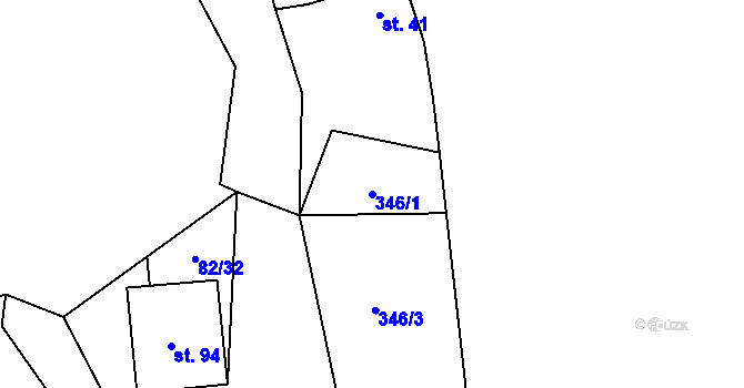 Parcela st. 346/1 v KÚ Chlumek, Katastrální mapa