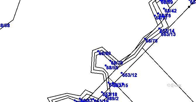 Parcela st. 68/80 v KÚ Chlumětín, Katastrální mapa