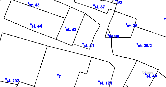 Parcela st. 41 v KÚ Chlumín, Katastrální mapa