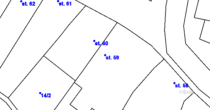 Parcela st. 59 v KÚ Chlumín, Katastrální mapa