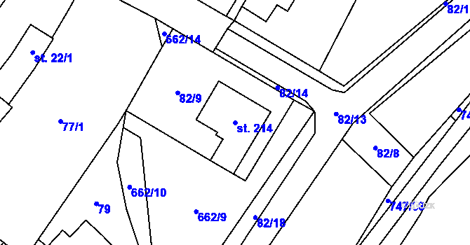 Parcela st. 214 v KÚ Chlumín, Katastrální mapa