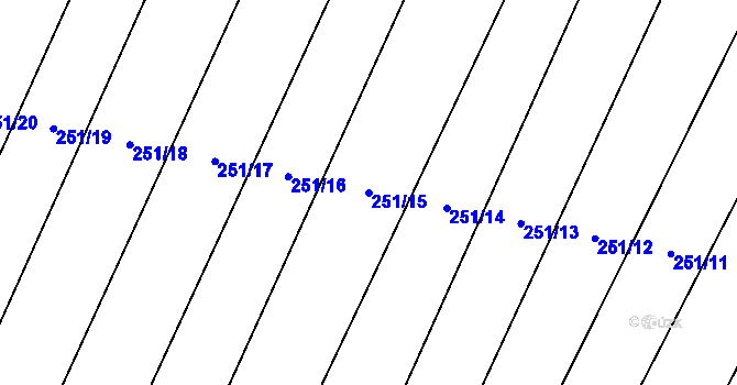 Parcela st. 251/15 v KÚ Chlumín, Katastrální mapa