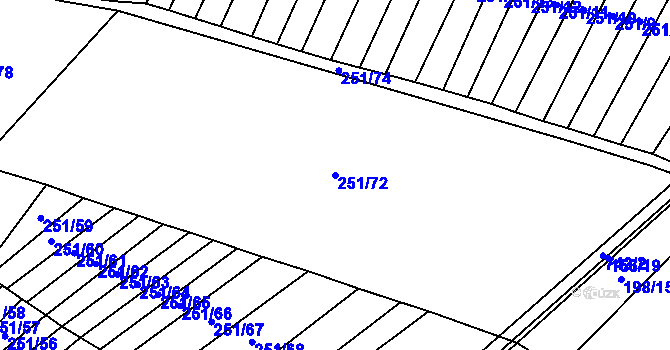 Parcela st. 251/72 v KÚ Chlumín, Katastrální mapa