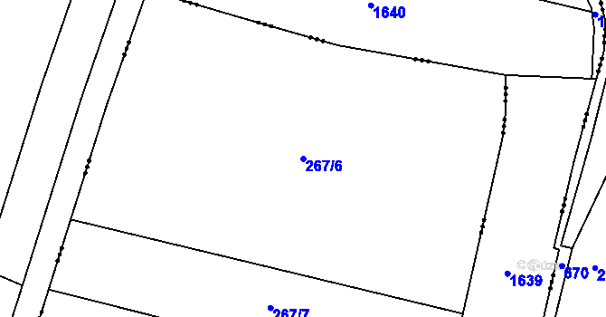 Parcela st. 267/6 v KÚ Chlumín, Katastrální mapa