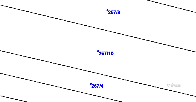 Parcela st. 267/10 v KÚ Chlumín, Katastrální mapa