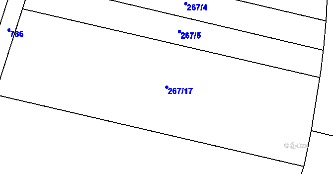 Parcela st. 267/17 v KÚ Chlumín, Katastrální mapa