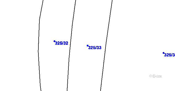 Parcela st. 325/33 v KÚ Chlumín, Katastrální mapa