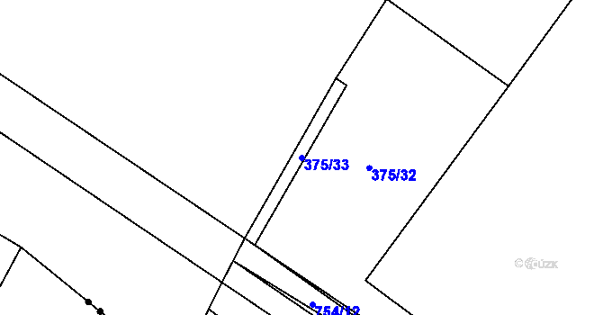 Parcela st. 375/33 v KÚ Chlumín, Katastrální mapa