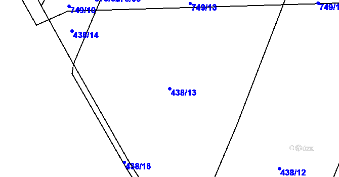 Parcela st. 438/13 v KÚ Chlumín, Katastrální mapa