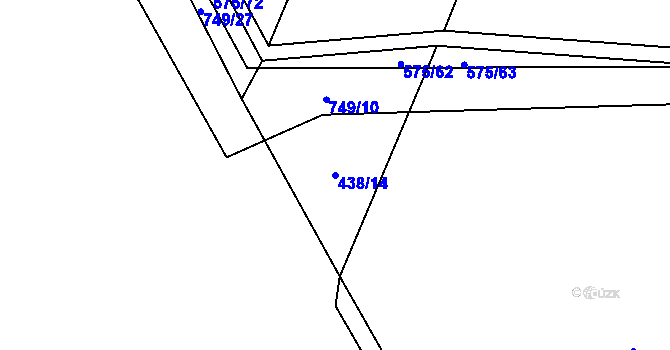 Parcela st. 438/14 v KÚ Chlumín, Katastrální mapa