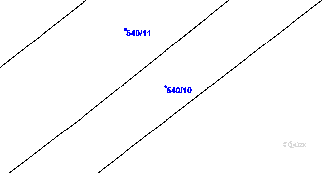 Parcela st. 540/10 v KÚ Chlumín, Katastrální mapa