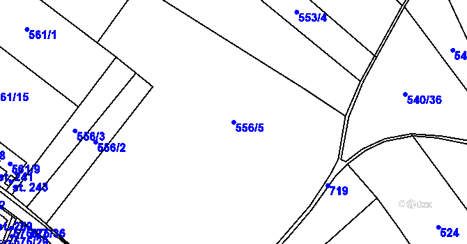 Parcela st. 556/5 v KÚ Chlumín, Katastrální mapa