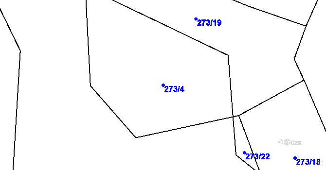 Parcela st. 273/4 v KÚ Chlumy, Katastrální mapa