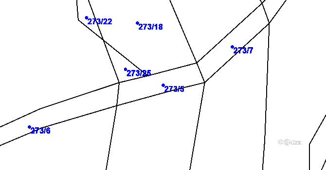 Parcela st. 273/5 v KÚ Chlumy, Katastrální mapa