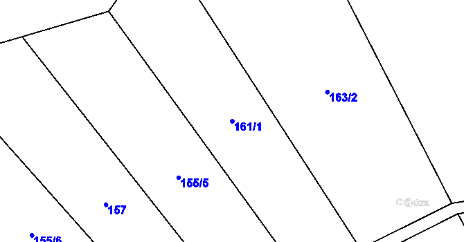Parcela st. 161/1 v KÚ Chlumy, Katastrální mapa