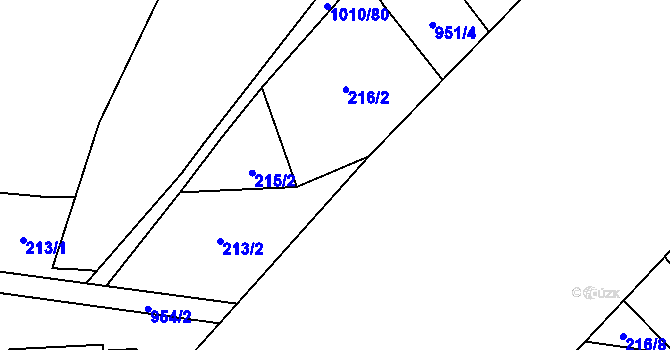Parcela st. 103 v KÚ Chlustina, Katastrální mapa