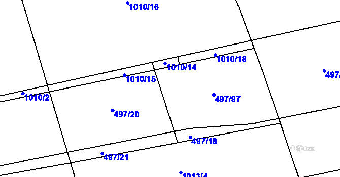 Parcela st. 497/19 v KÚ Chlustina, Katastrální mapa