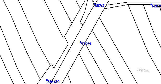 Parcela st. 972/1 v KÚ Chlustina, Katastrální mapa