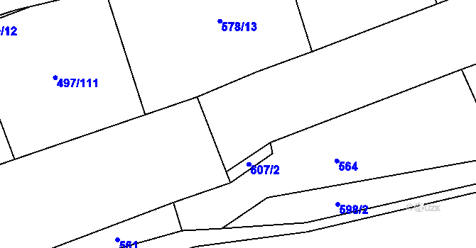 Parcela st. 982/2 v KÚ Chlustina, Katastrální mapa