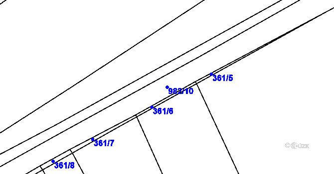 Parcela st. 982/10 v KÚ Chlustina, Katastrální mapa
