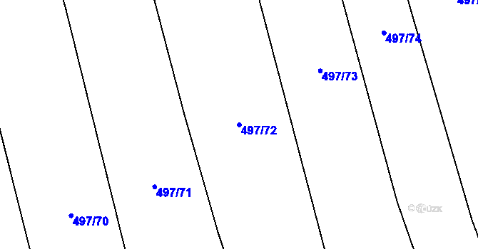 Parcela st. 497/72 v KÚ Chlustina, Katastrální mapa