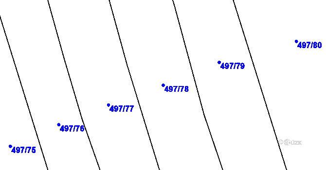 Parcela st. 497/78 v KÚ Chlustina, Katastrální mapa