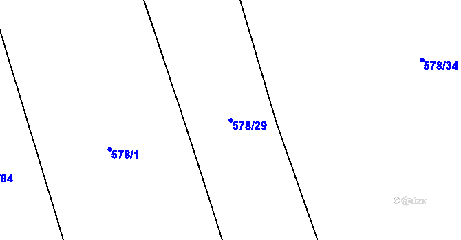 Parcela st. 578/29 v KÚ Chlustina, Katastrální mapa