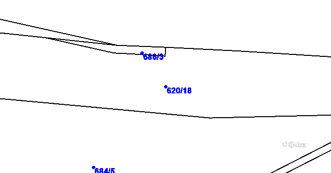 Parcela st. 620/18 v KÚ Chlustina, Katastrální mapa