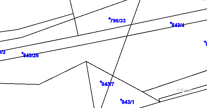 Parcela st. 843/44 v KÚ Chlustina, Katastrální mapa