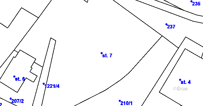 Parcela st. 7 v KÚ Chmelík, Katastrální mapa