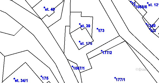 Parcela st. 175 v KÚ Chmelík, Katastrální mapa