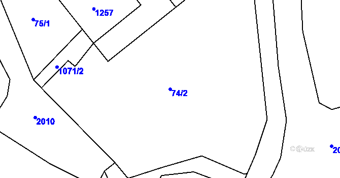 Parcela st. 74/2 v KÚ Chmelík, Katastrální mapa