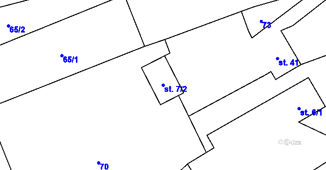 Parcela st. 7/2 v KÚ Chmelná u Vlašimi, Katastrální mapa