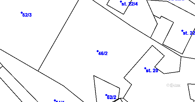 Parcela st. 46/2 v KÚ Chmelná u Vlašimi, Katastrální mapa