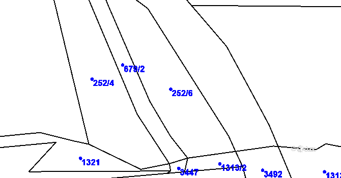 Parcela st. 252/6 v KÚ Chmelná u Vlašimi, Katastrální mapa