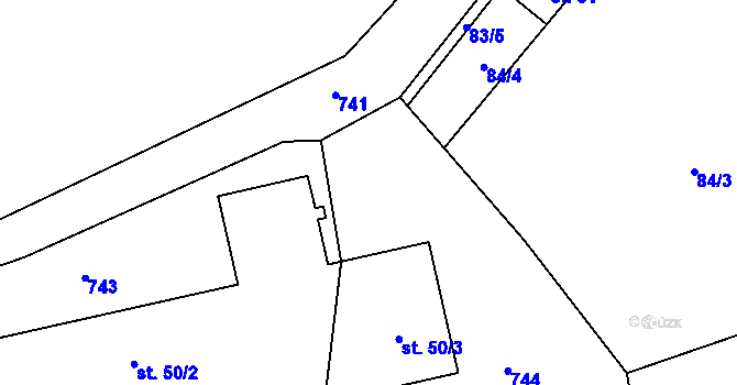 Parcela st. 100/15 v KÚ Chmelná u Vlašimi, Katastrální mapa