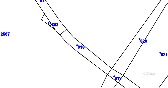 Parcela st. 124/25 v KÚ Chmelná u Vlašimi, Katastrální mapa