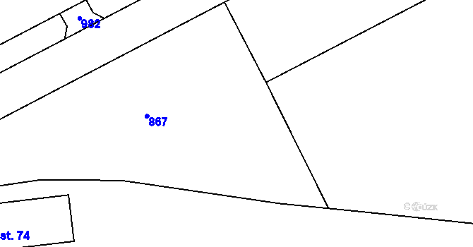 Parcela st. 227/22 v KÚ Chmelná u Vlašimi, Katastrální mapa